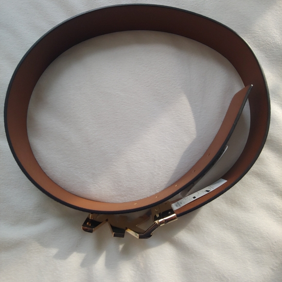 NWT MICHAEL Michael Kors Signature Logo Belt w/ Reversible Logo Plaque– Size M